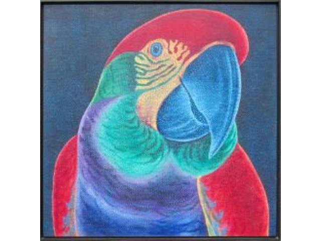 Claudio Tozzi acrílica sobre tela 80 x 80 cm "Papagalia" ass. CID e verso