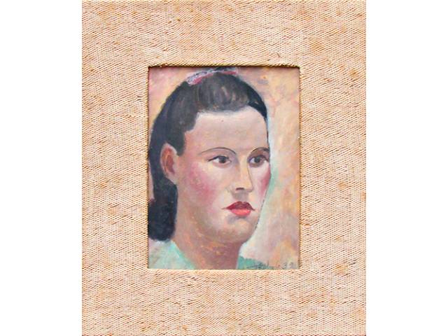 Francisco Rebolo óleo sobre eucatex 22 x 17 cm "Figura Feminina" ass. CID 1939
