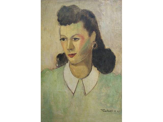 Francisco Rebolo óleo sobre tela 49,5 x 32,5 cm “Figura feminina” ass. inferior direito 1941