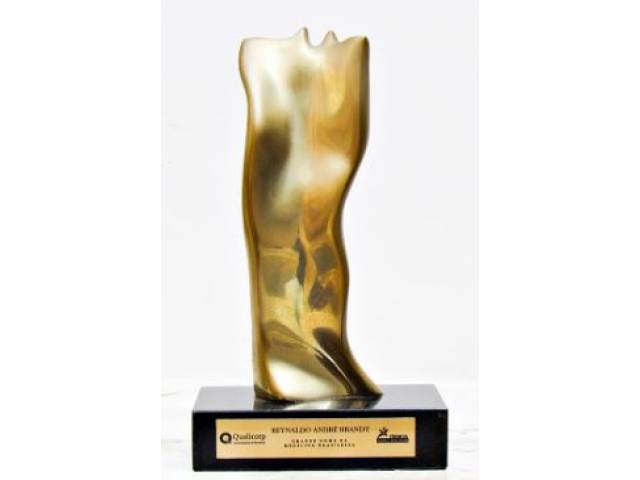 Anita Kaufmann escultura em bronze 20 x 8 cm "Torso Estilizado" ass. CIE