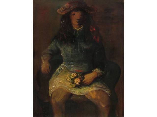 Sylvain Vigny (1903, Viena - Áustria / 1970, Nice - França) O.S.E. 65 x 50 cm “Retrato de Menina”, ass. CIE Europa. séc. XX
