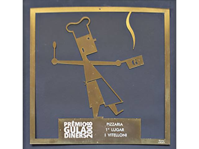 Guto Lacaz  Metal sobre cartão 31 x 30 cm Troféu  "Premio Gula Diners 2008” ass. CID