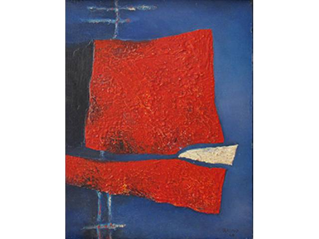 Leopoldo Raimo óleo sobre tela 50 x 40 cm “Composição 2” ass. CID 1966
