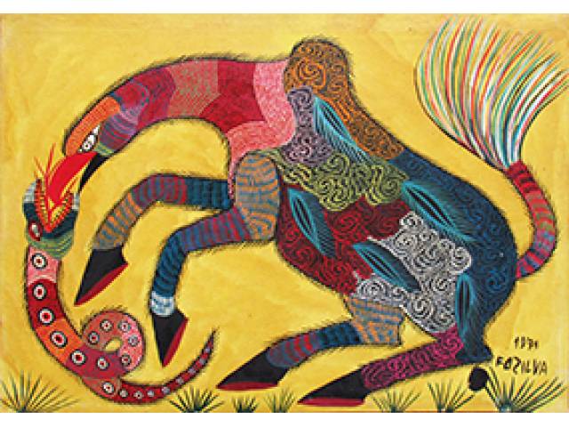 Francisco da Silva acrílica sobre tela 50 x 70 cm “Sem Título” ass. CID datada 1971
