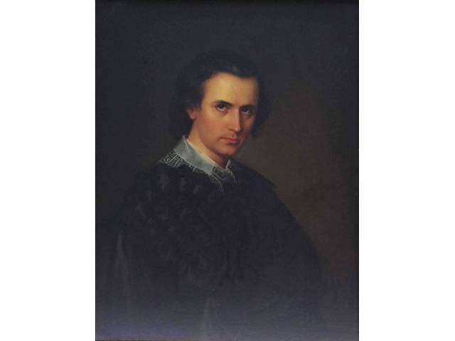 Amalia Lindegren (1814, Estocolmo – 1891, Estocolmo) O.S.T - 88 x 66,5 cm “Hamlet”, não assinada, 1846, Suécia séc. XIX