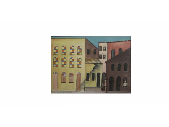 João Alves óleo sobre tela 72 x 98 cm "Sem Titulo" ass. CIE 1965