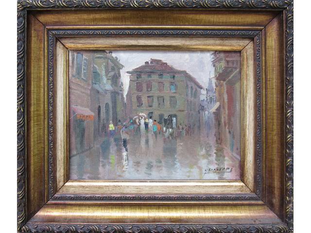 Antonio Barbiere óleo sobre tela 18 x 24 cm “Cidade” ass. CID