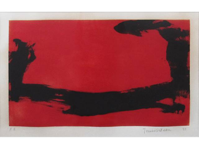 Tomie Ohtake gravura em metal 64 x 88 cm "Sem título" ass. CID P.A. 1988
