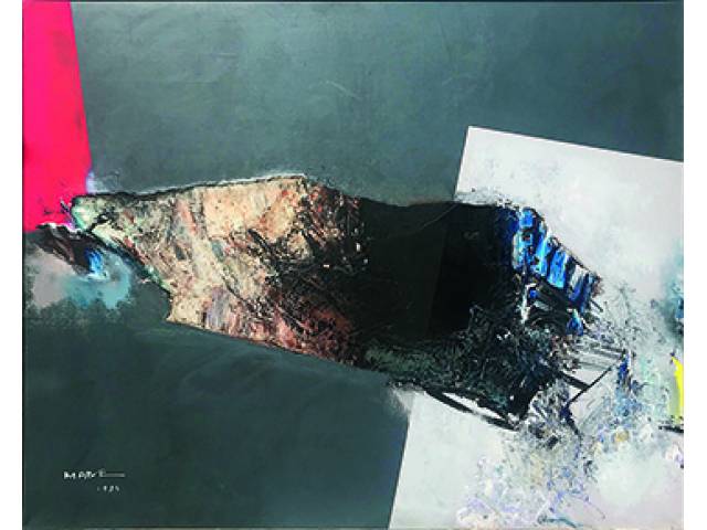 Manabu Mabe óleo sobre tela 102 x 127 cm "Sem título" 1983