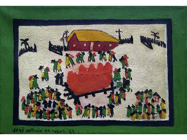 José Antônio da Silva óleo sobre tela 38 x 55 cm “Sem título” ass. inferior esquerdo 1967