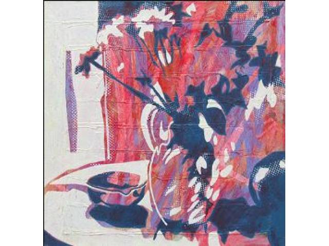 Newton Mesquita acrílica sobre tela 60 x 60 cm "O Atelie III" ass. verso