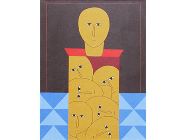 Antônio Maia acrílica sobre tela 61 x 46 cm "Composição 159" ass. centro e verso 1981/1983 etiqueta "A Galeria", ex-coleção Waldemar Szaniecki