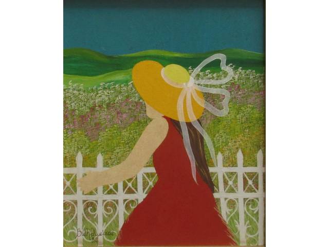 Elizabeth Gomes Queiroz óleo sobre tela 49 x 40 cm "Menina" ass. CIE e verso (paspatur manchado)            Lance inicial: R$ 320,00