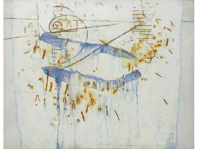 Sérgio Fingermann óleo sobre tela 131 x 171 cm " Sem Título" assinada verso