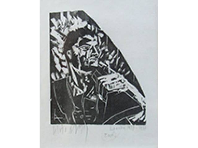 Lívio Abramo xilogravura 25 x 20 cm “Sem Título” ass. CIE Espanha, 1937 t. P. Ret.
