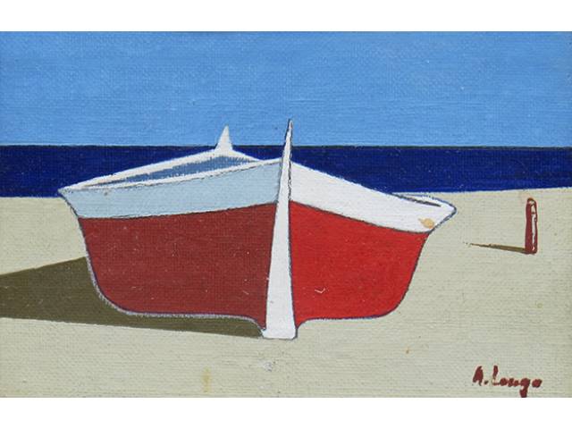 A. Longo O.S.T. - 12 x 17 cm, “Barca rossa”, ass. CID, Itália, séc. XX