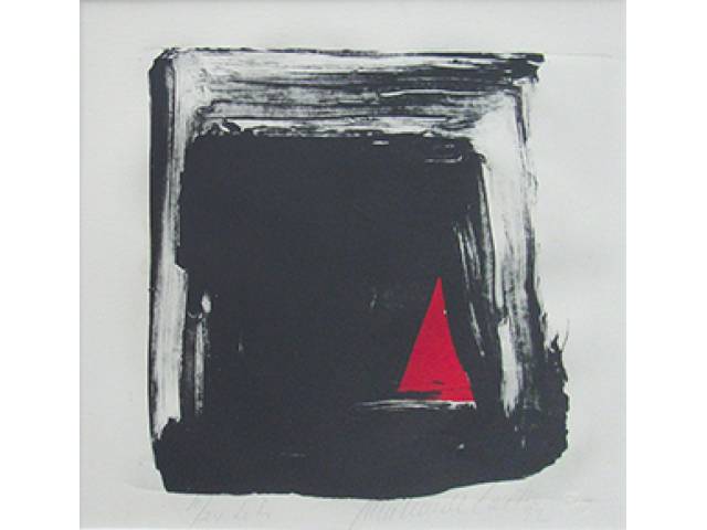 Amilcar de Castro litogravura sobre papel timbrado 30 x 30 cm “Sem Título” ass. CID 1992 t. 10/24