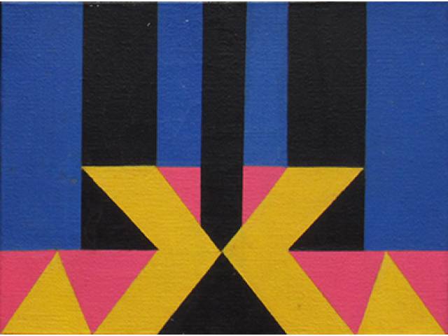 Jandyra Waters óleo sobre tela 16 x 22 cm "Sem título" ass. verso 1979