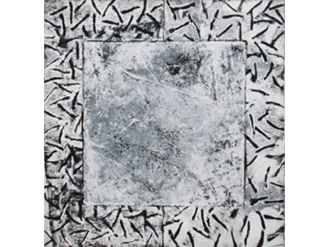 Sérgio Rabinovitz acrílica sobre tela 121 x 121 cm "Fossilis" ass. verso 2002 reproduzido na pág. 34 do Catálogo da Exposição Individual do Artista na B&L Galeria de Arte em 2006, ex-coleção WaldemarSzaniecki