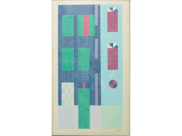 Alfredo Volpi litogravura  97 x 54 cm  "Fachada" ass CID