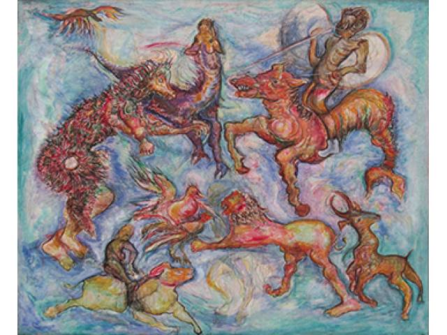 Luiz Hermano óleo sobre tela 100 x 120 cm "Sem título" ass. verso 1983
