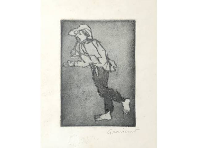 Clóvis Graciano gravura 67/75 - 29  x 22 cm "Musico" ass. Clóvis Graciano