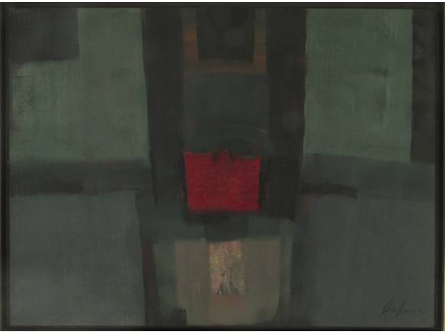 Herton Roitman acrílica sobre tela 60 x 80 cm "Sem Título" ass. CID e verso ano 1988
