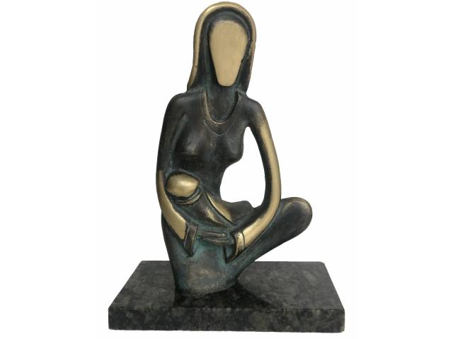 Welder - escultura em bronze 39 x 23 cm "Maternidade " ass. base