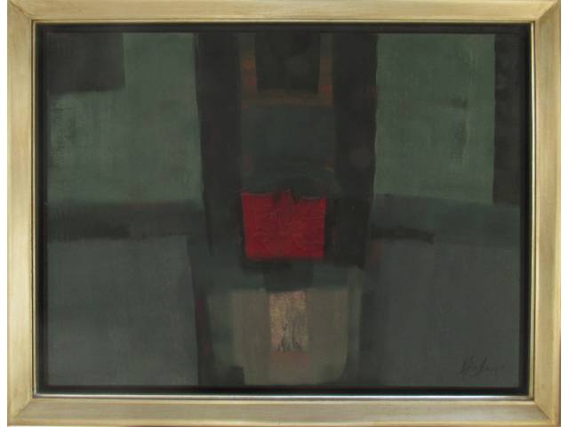 Herton Roitman acrílica sobre tela 60 x 80 cm "Sem Título" ass. CID e verso ano 1988