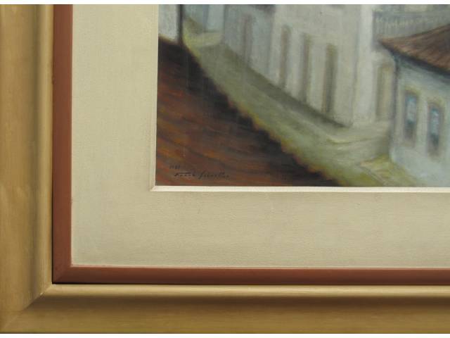 Frank  Shaeffer guache sobre cartão 50 x 70 cm "Casario" ass. CIE ano 1981