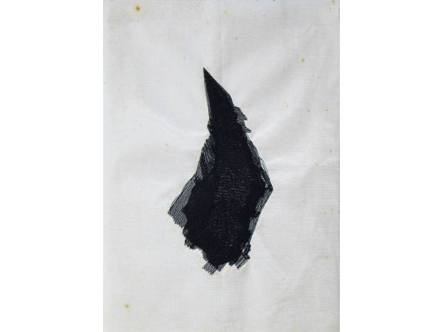 Carmela Gross - bordado em tecido 40 x 25 cm "Sem título" não assinada ano 1997 Com cachê Galeria Raquel Arnaud