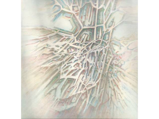 Claude Loriou - óleo sobre tela 80 x 80 cm "Ramo" ass. Centro e verso ano 1985