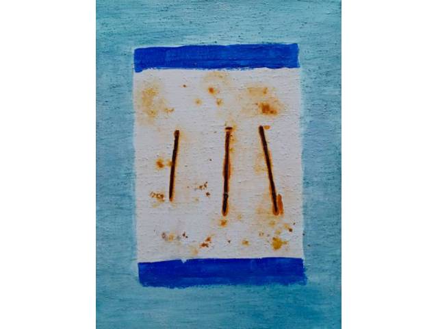 Sérgio Fingermann acrílica sobre tela 40 x 30 cm “Sem título” ass. verso 1998