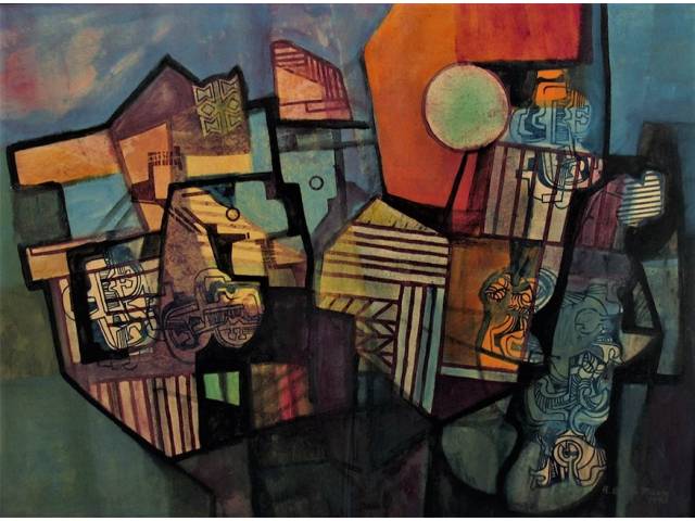 Roberto Burle Marx panneaux em chapa industrializada 120 x 160cm "Abstração" ass. CI 1988 com recibo de venda da Marques Galeria Shopping Center Iguatemi/SP