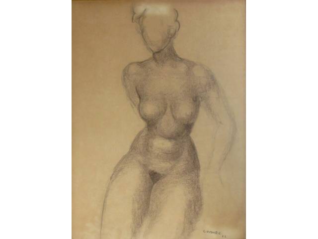 Antonio Gomide -desenho 55 x 43 cm " Nu "ass CID ano 1962