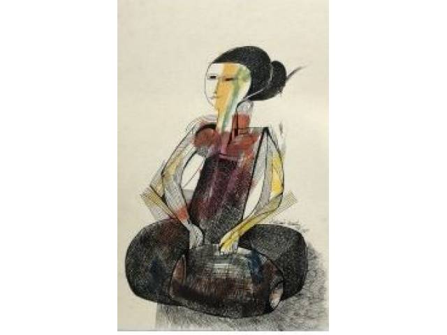 Aldemir Martins desenho nanquim 35 x 26cm "Figura Feminina" assinada e datada ano 68/69 CID