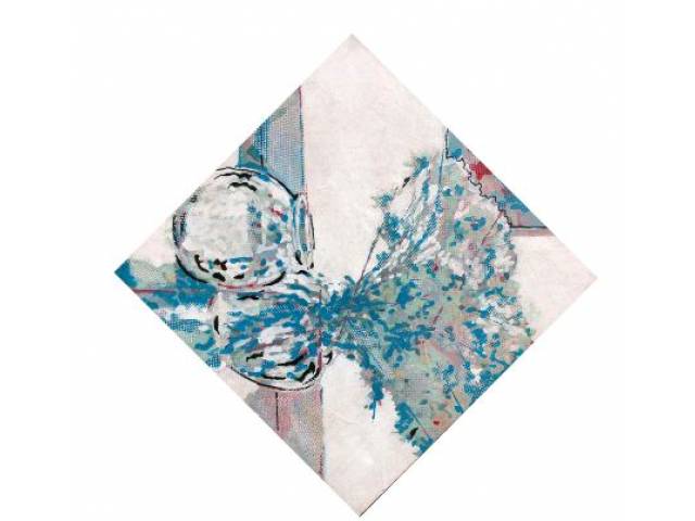 Newton Mesquita acrílica sobre tela colada sobre madeira 70 x 70 cm intitulada "Diagonal Branco" assinada e datada 1991 verso