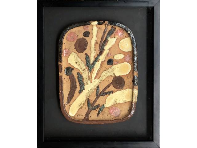 Aldemir Martins "Gamela" em cerâmica pintada 37 x 28 cm Ass. verso 1993