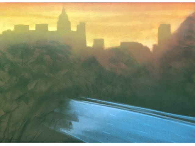Gregório Gruber óleo sobre tela 100 x 140 cm “Amanhecer” ass. inferior esquerdo 1988 Com cachê da Galeria São Paulo e do Gabinete 144