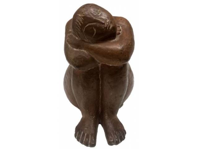 Vasco Prado escultura em terracota 29 x 22 x 18 cm intitulada "Dormideira" assinada verso inferior