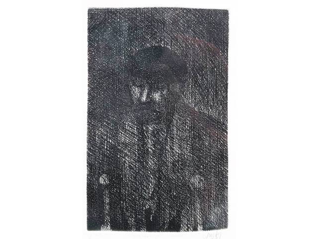 Mario Gruber litografia 22 x 14,5 cm "Mutilado de Guerra" assinada e datada 1958 CID tiragem 46/60