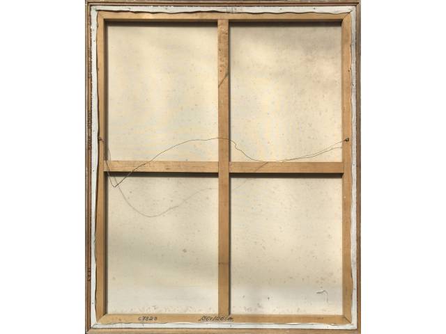 Adriana Garibaldi acrílica  sobre tela 1,50 x 1,26 cm intitulada  "A espera  e o Tempo 2" assinada e datada CID e verso ano 1993