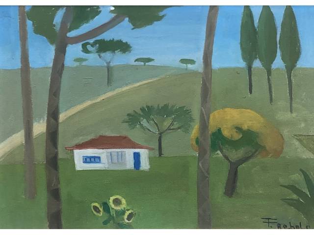 Francisco Rebolo óleo sobre tela 23 x 33 cm “Paisagem” ass. inferior direito 1978