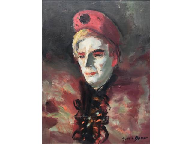 Gino Bruno óleo sobre eucatex 65 X 50 cm "Arlequim"