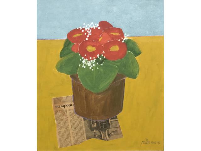 Gustavo Rosa técnica mista sobre tela 65 x 54 cm "Série: Naturezas-Mortas" assinada e datada CID 1992 e verso, catalogação / 2014-90 PIN MST 000083