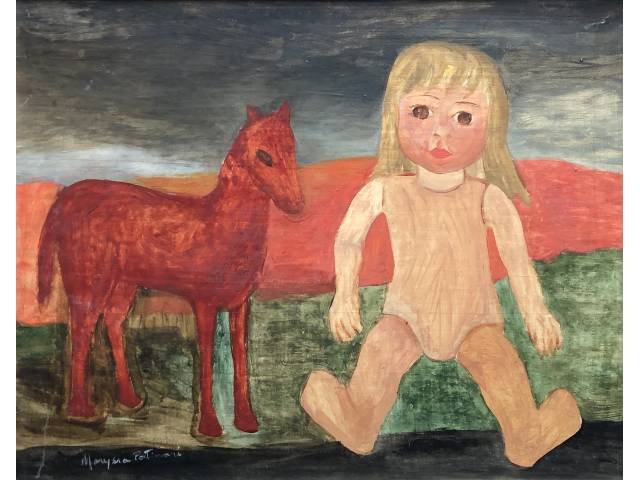 Marysia Portinari óleo sobre madeira 40 x 50 cm "Brinquedos" ass. CID