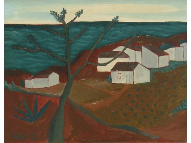 Fang, Chen Kong óleo sobre tela 40 x 50 cm "sem título"  assinada CIE e verso