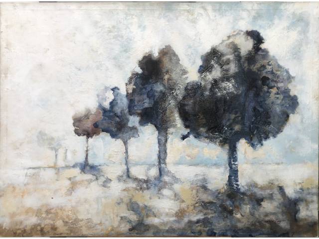 Thelma Ferraz acrílico sobre tela 135 X 100 " Paisagem " Ass. no verso 2012