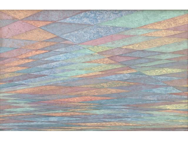 Aldir Mendes de Souza óleo sobre tela colado sobre eucatex 70 x 109 cm "Geométrico" não assinada - obra reconhecida pela família