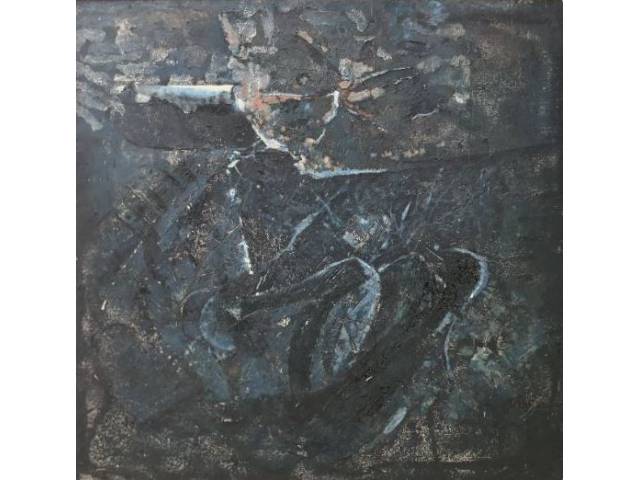 Tomoshige Kusuno óleo sobre madeira 161 x 161 cm "Sem Título" assinada CIE Obra dos anos 60, devidamente analisada pela família do artista